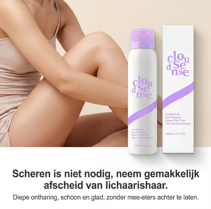 Gentle Hair Removal Mousse Spray with Aloe and Hyaluronic Acid - 140ML