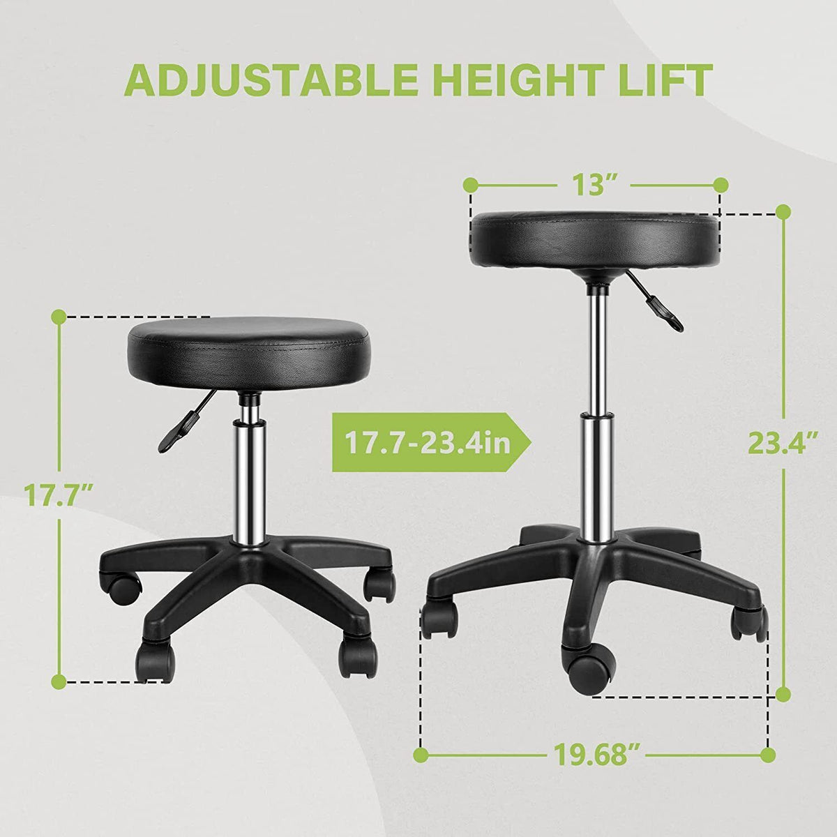 Hydraulic Swivel Salon Stool with Adjustable Height & 360° Seat Rotation