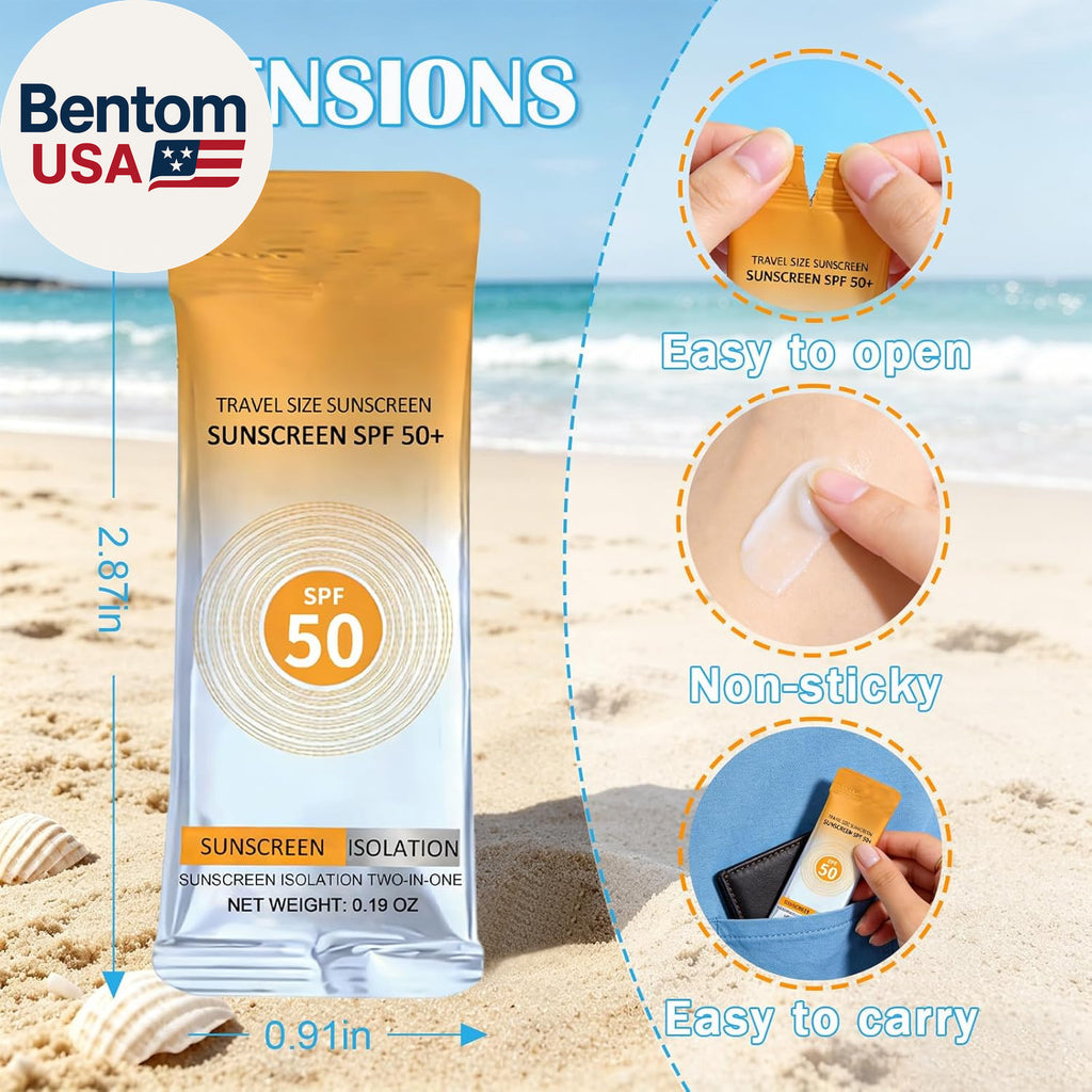 Travel Size Sunscreen SPF 50+ Bulk Pack - Mini Face & Body Sun Protection