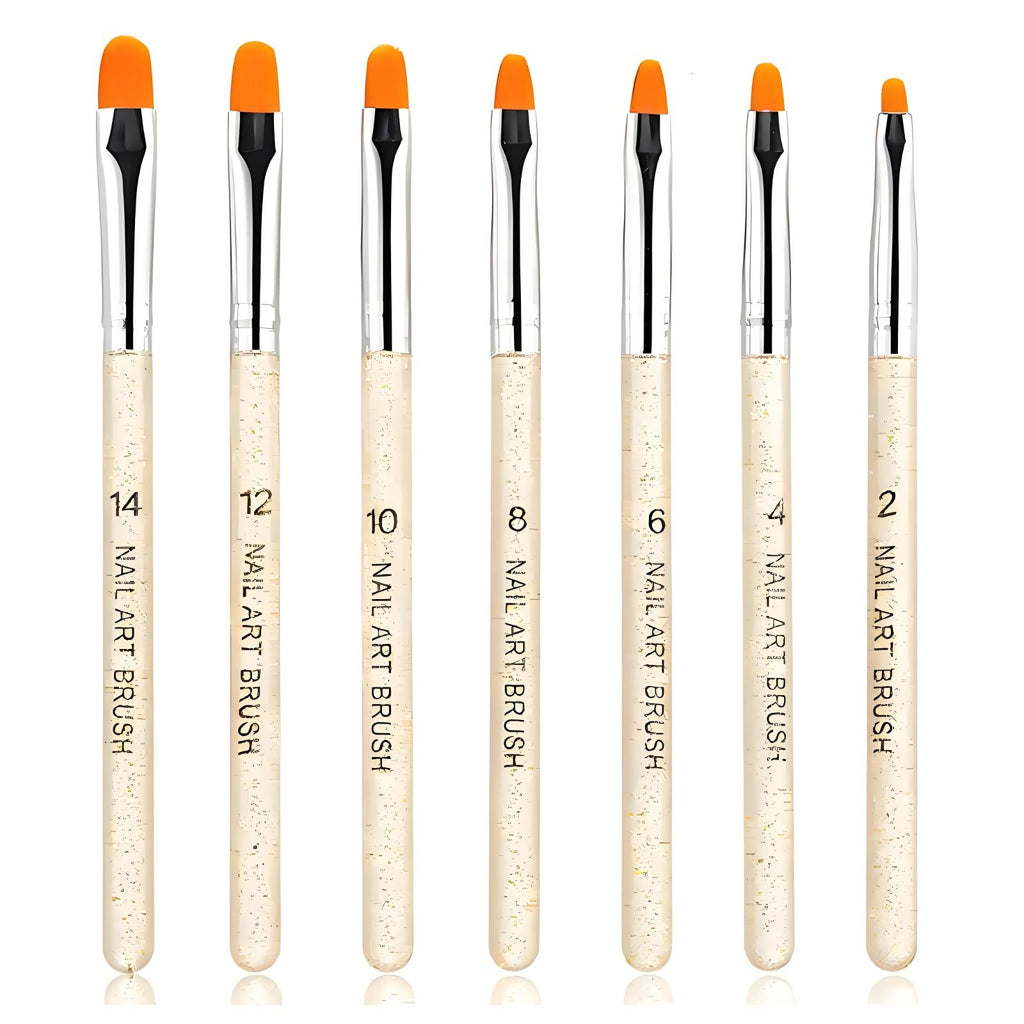 7-Pack Nail Art Brush Set for Gel Polish Drawing and Manicure