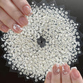 White Flower Nail Art Stickers with Rhinestones - 30 Sheets Self-Adhesive 3D Design