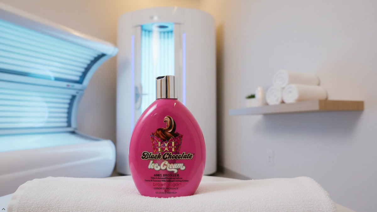 Double Dark Black Chocolate Tanning Lotion 13oz - 400X Bronzer for Deep Tan