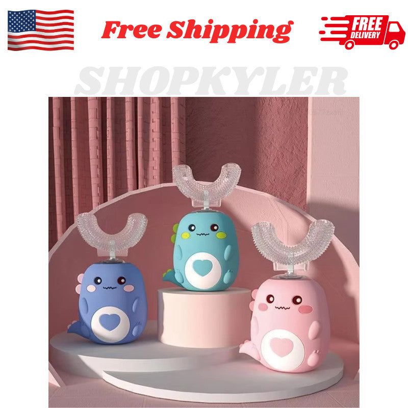 Kids U-Shaped Electric Toothbrush for Children 360° Silicone & Waterproof