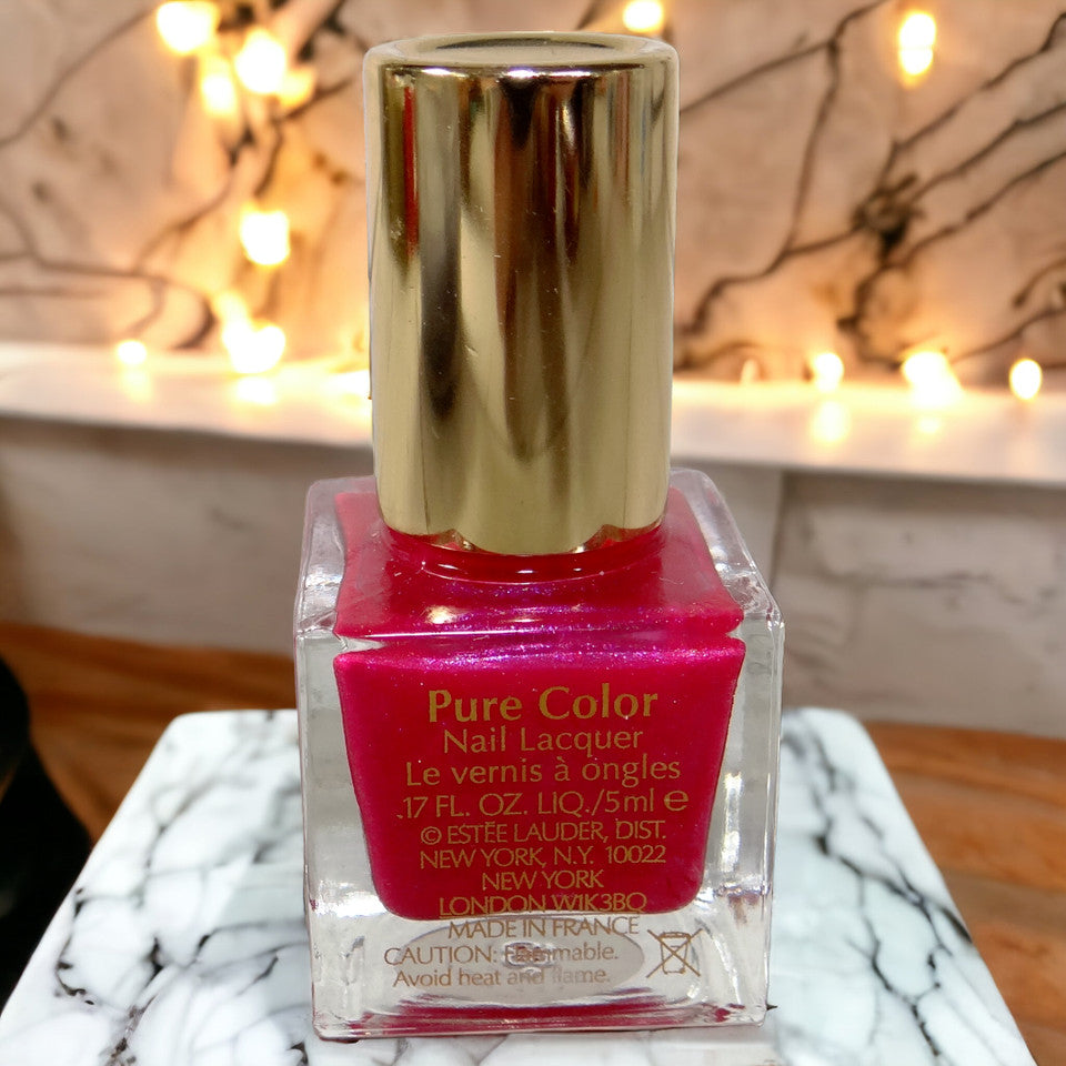 Estee Lauder Pure Color Nail Lacquer - Berry Hot - 0.17 oz Travel Size - New