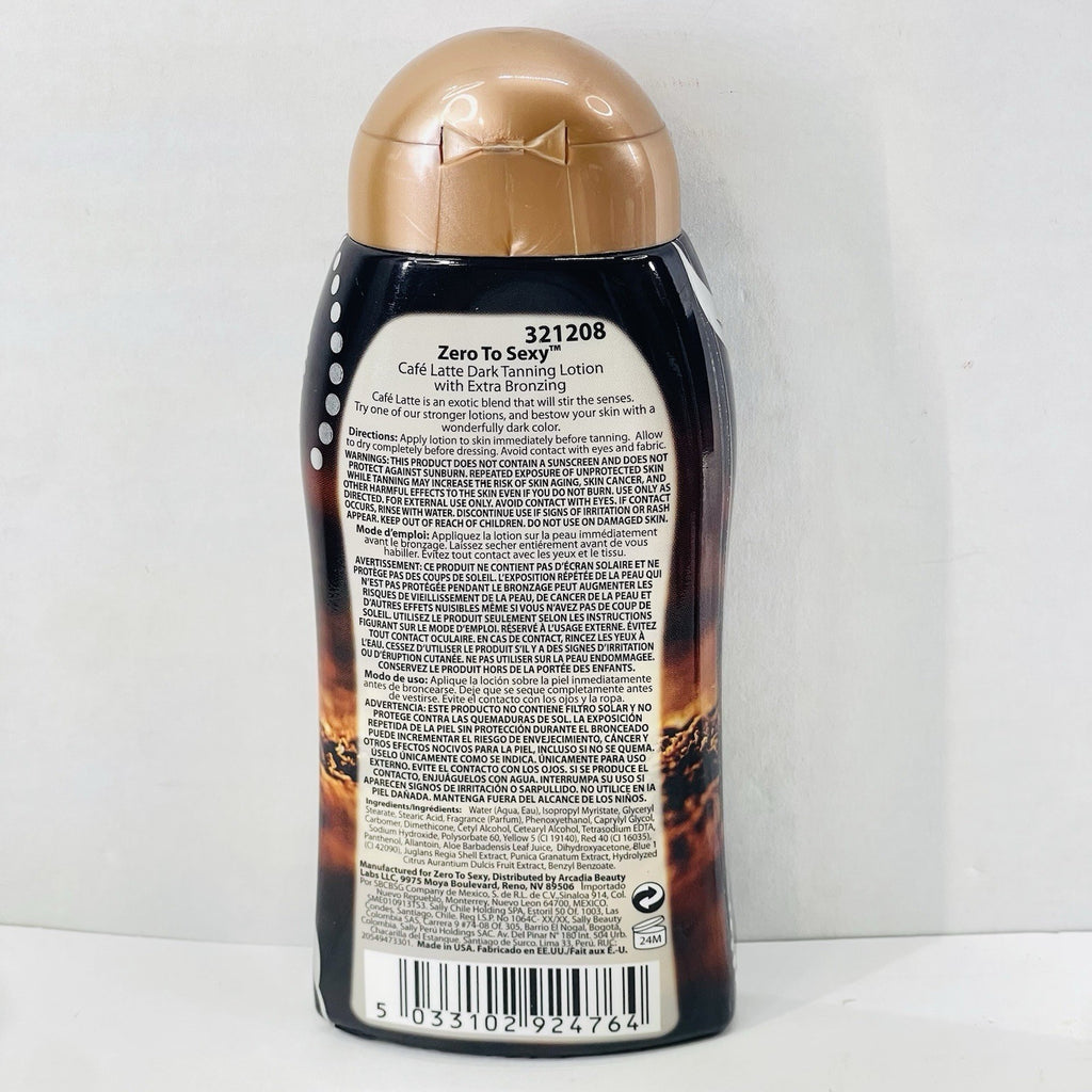 Indoor Tanning Lotion with Extra Bronzing - Cafe Latte Scent 8 oz