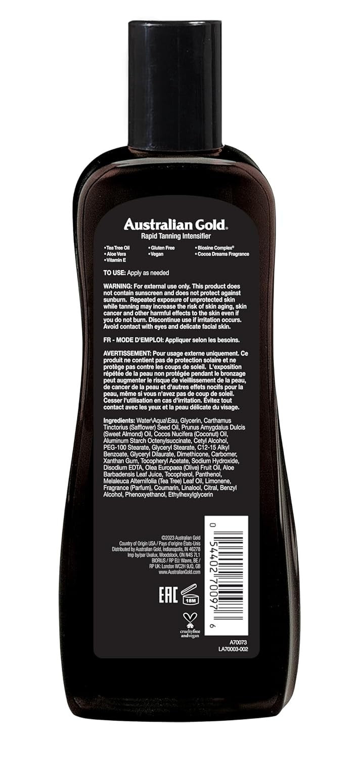 Australian Gold Tanning Lotion with Tea Tree Oil - Fast-Acting Skin Intensifier 8.5 Fl Oz