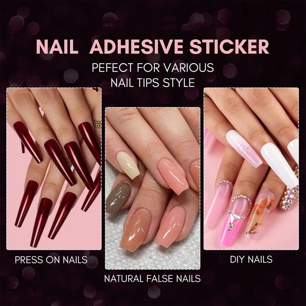 Long Coffin Fake Nail Tips Set - Transparent Full Cover False Nails for Manicure