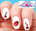 Waterslide Ladybug Nail Decals Set of 20 Assorted Designs for Nail Art