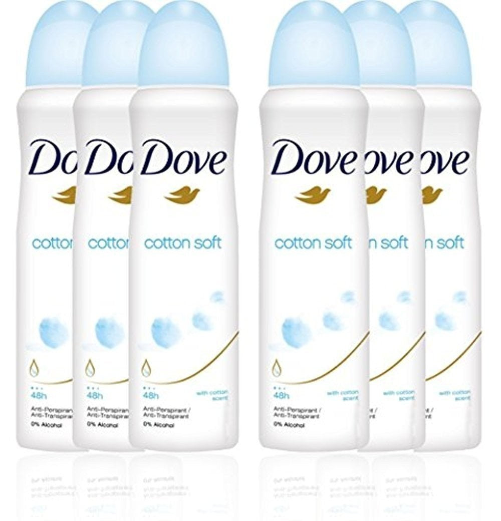 Dove Cotton Soft Anti-Perspirant Deodorant Spray 48H Protection Pack of 6