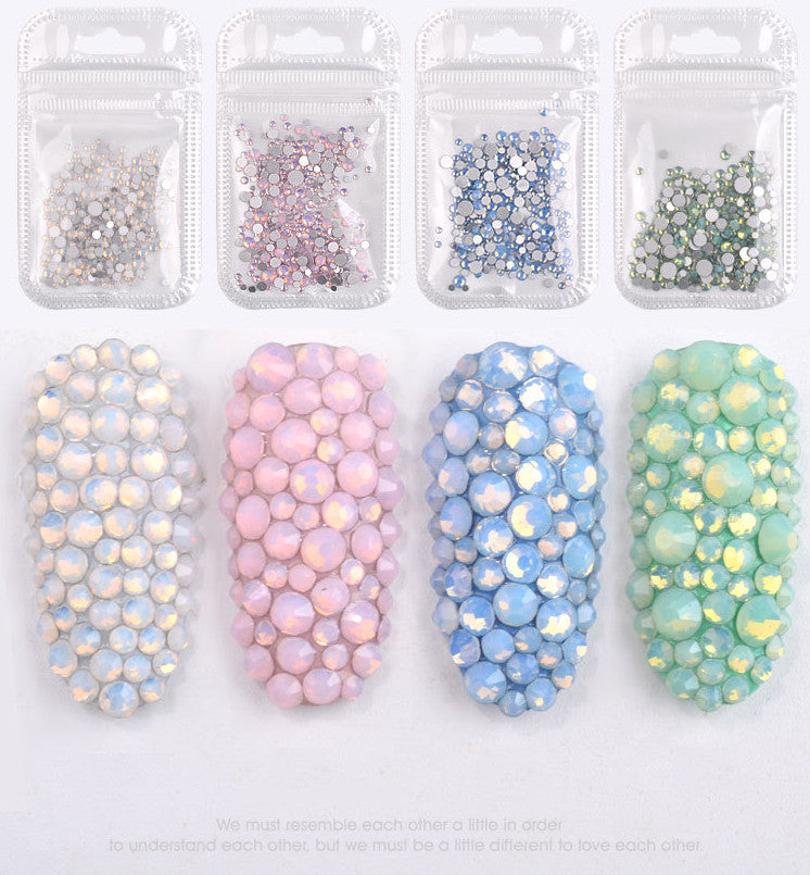 Nail Art Rhinestones Crystal Gems Flat Back 3D Tips for Nails DIY Decoration