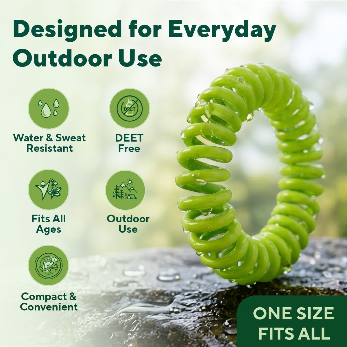 Outdoor Bracelets with Citronella & Lemongrass - 10 Pack for Camping & Hiking