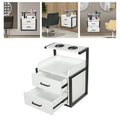 Wall-Mounted Salon Storage Cabinet with 2 Drawers - Black & White
