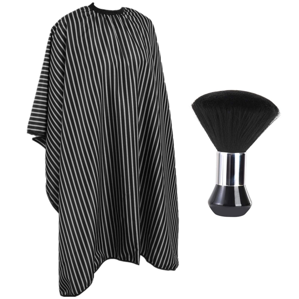 Professional Hair Cutting Cape with Adjustable Neck and Duster Brush - Large Salon Cover
