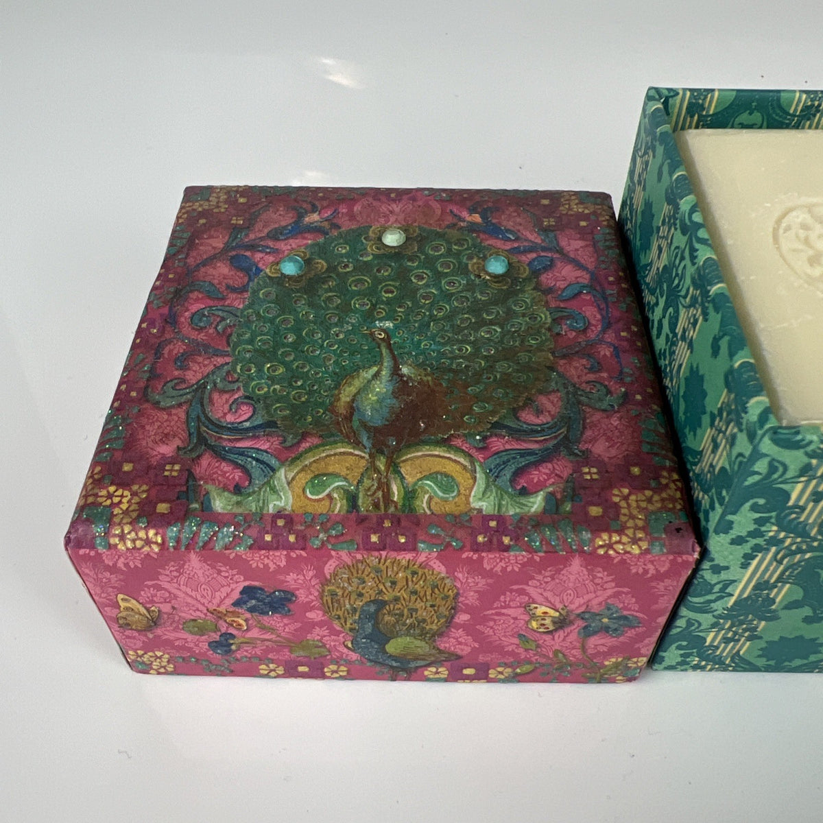 Jasmine Soap in Keepsake Spool Box - Purple Peacock Gift Set