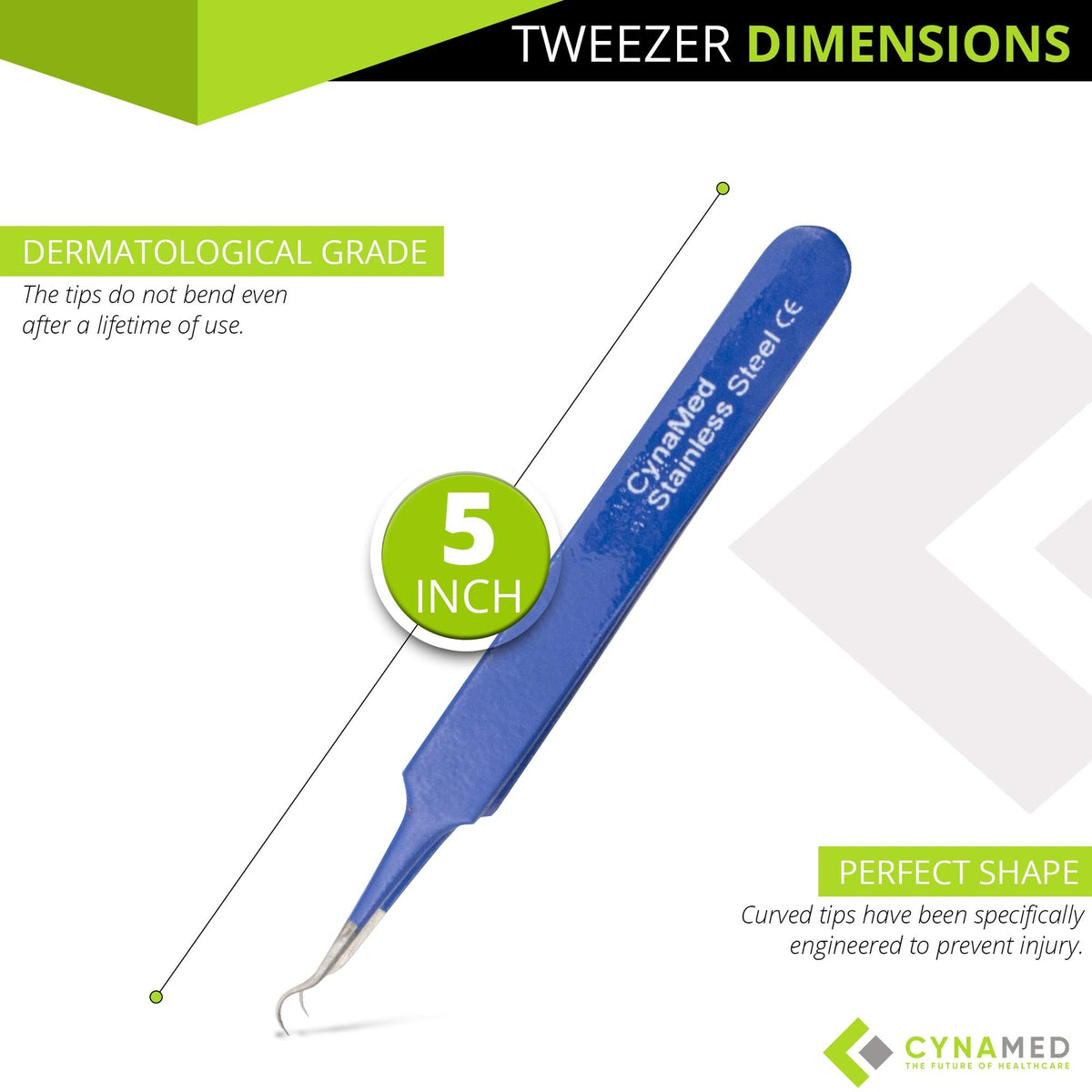 Professional Blackhead & Splinter Tweezers - Curved Steel Tip, Stainless Steel
