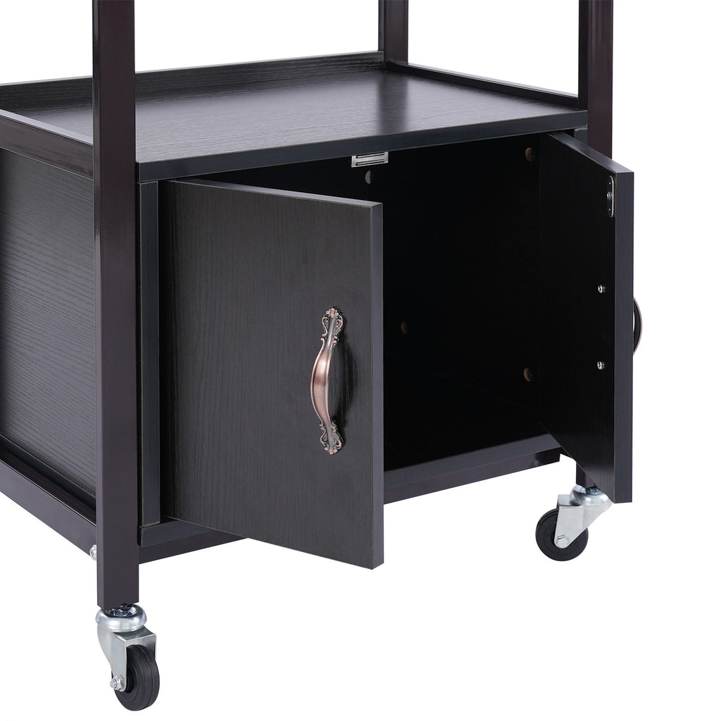 Salon Trolley Cart Rolling Station with Drawer & Cabinet for Beauty & Barber Use