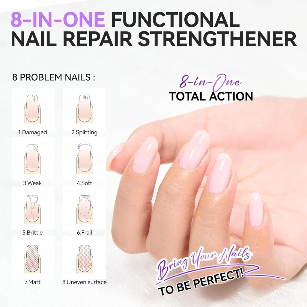 Nail Strengthening Treatment with 8 in 1 Ridge Filler for Damaged Nails