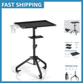 Salon Service Tray with 2 Levels and 360° Casters - Adjustable Height
