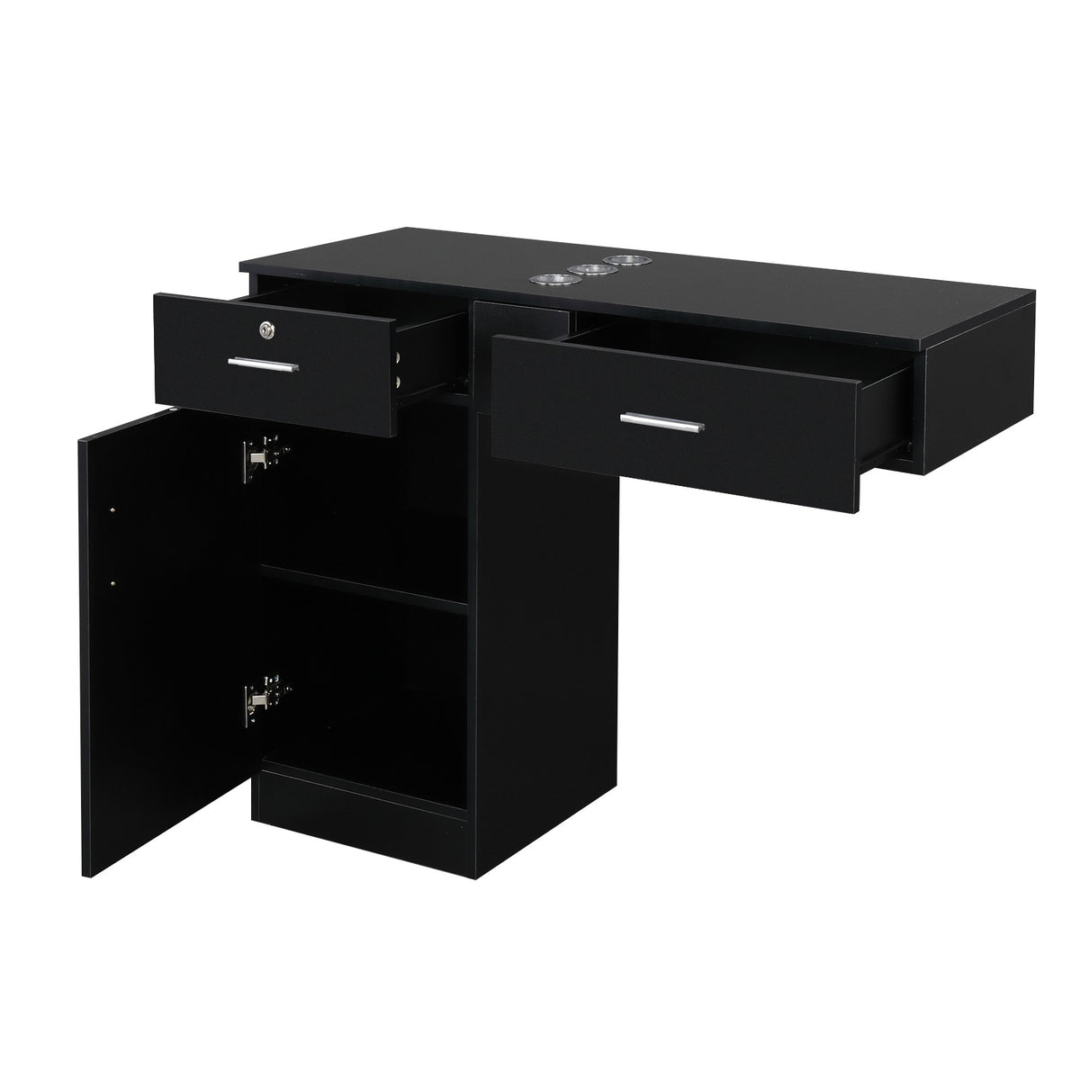 Wall Mount Salon Station Hair Stylist Equipment with 2 Drawers