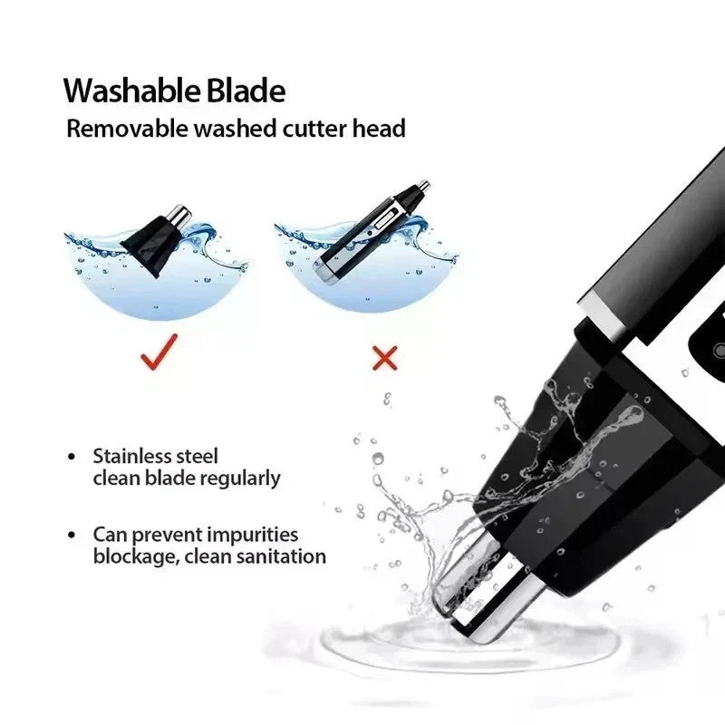 Water-Resistant Nose Ear & Eyebrow Trimmer Men's & Women's Grooming Kit