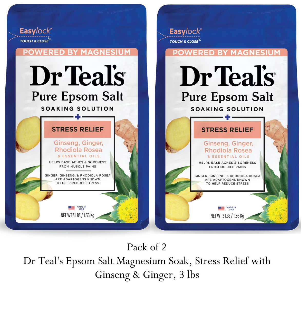 Epsom Salt Stress Relief Bath Soak with Essential Oils - 6 lbs Pack