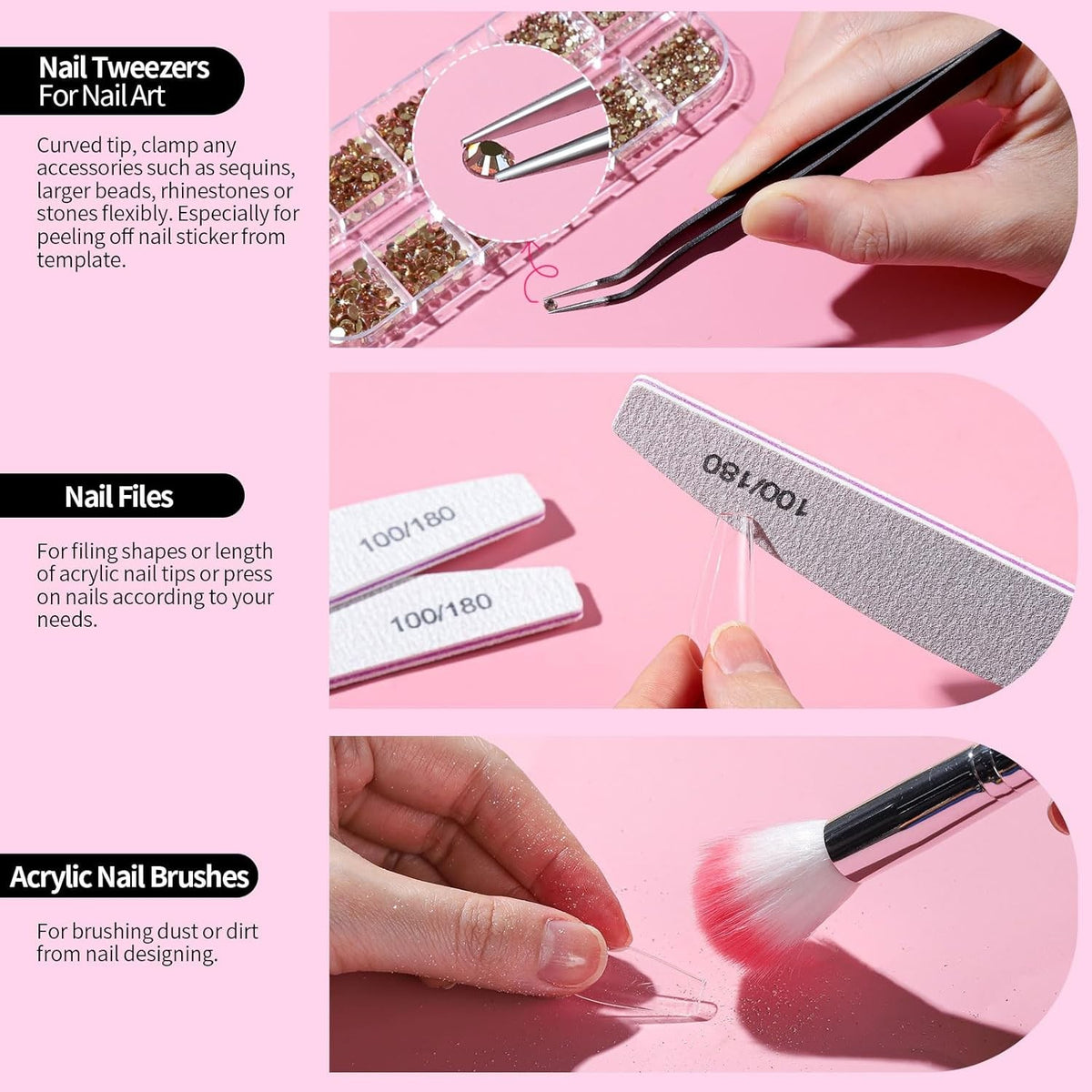 Nail Art Tools Kit with Brushes Dotting Tools & Palette for DIY Nails