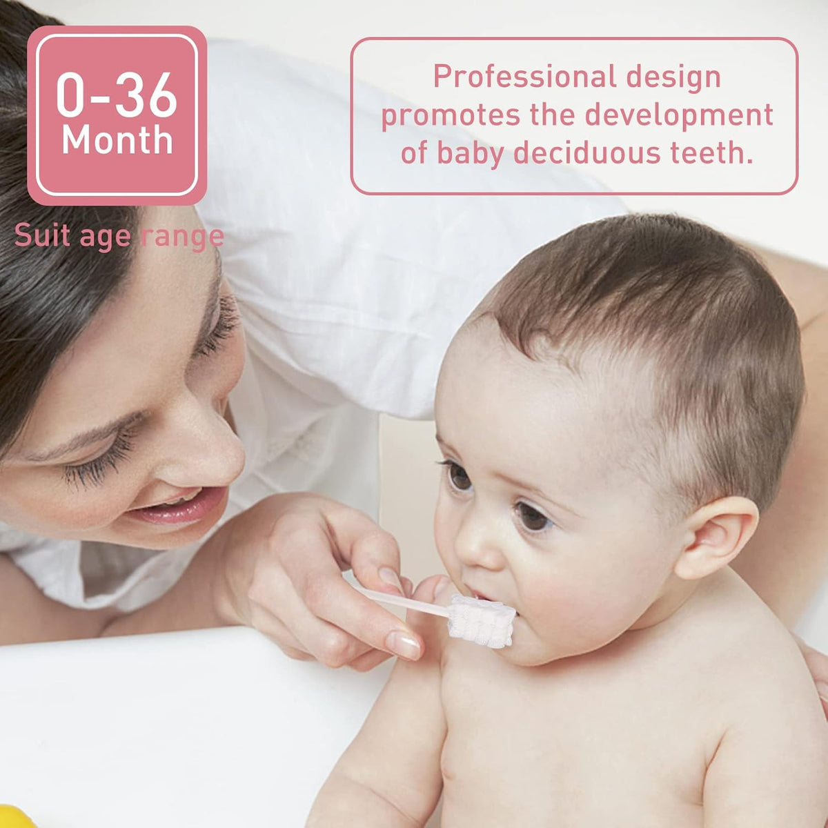 Baby Tongue Cleaner 60 Pack Soft Disposable Gauze Toothbrush for 0-36 Months