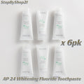 Whitening Fluoride Toothpaste with Fluoride - 6 Pack, No Peroxide