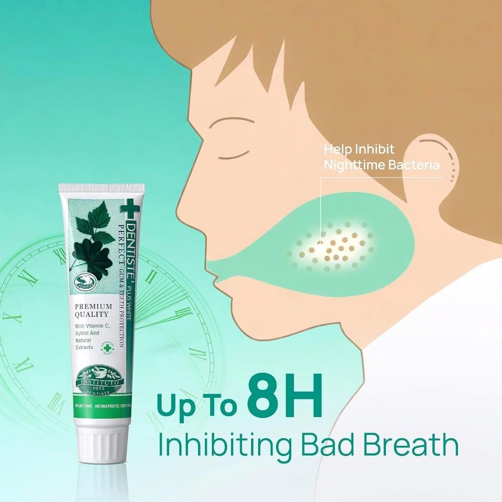 Herbal Nighttime Toothpaste with Xylitol for Fresh Breath 3.5 Oz