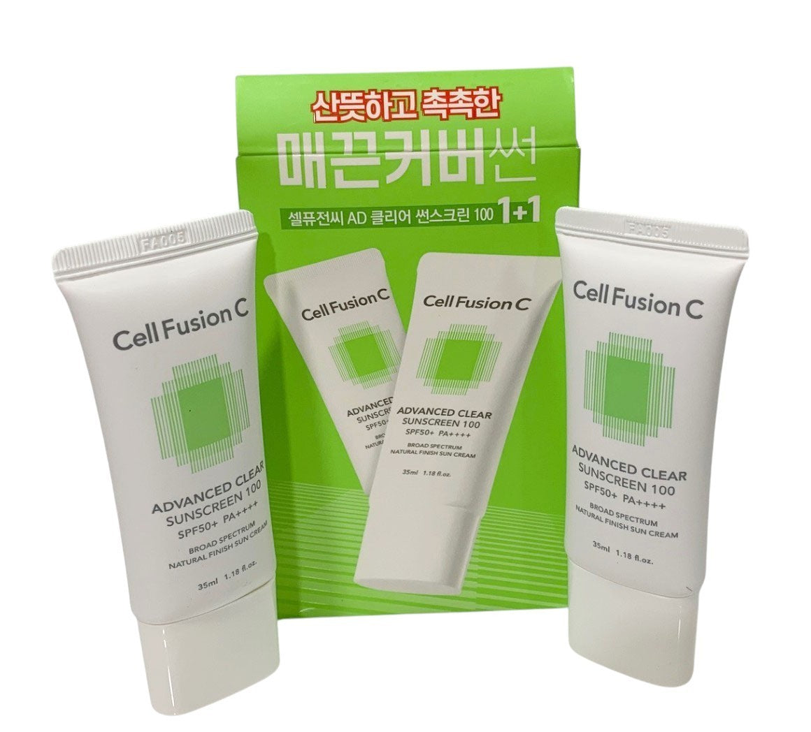 SPF 50+ PA++++ Clear Sunscreen with Niacinamide & Centella - 2x35ml