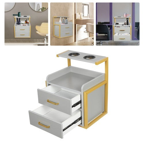 Wall Mounted Salon Storage Cabinet with Drawers for Spas and Barbershops