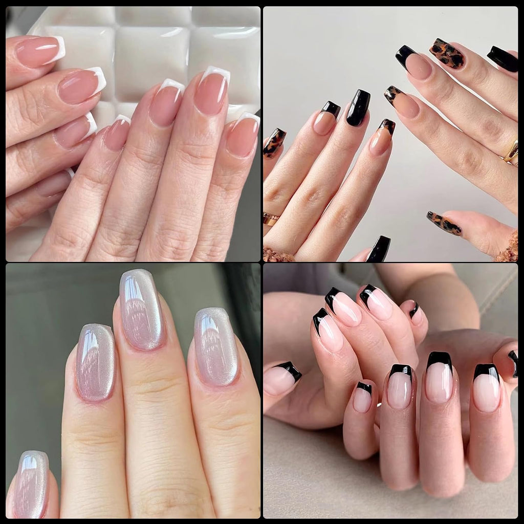 600Pcs Short Coffin Gel Nail Tips, Clear Fake Nails for Manicure & Extensions