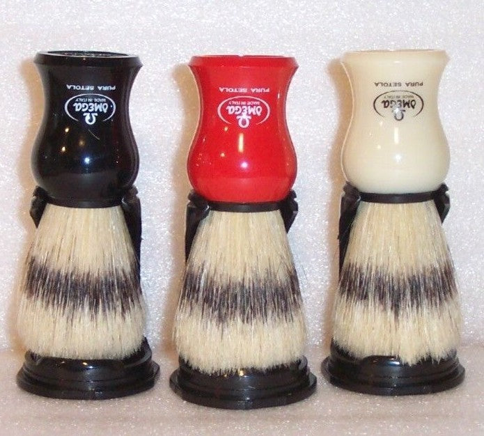 Natural Bristle Shaving Brush & Stand Set - Multiple Colors