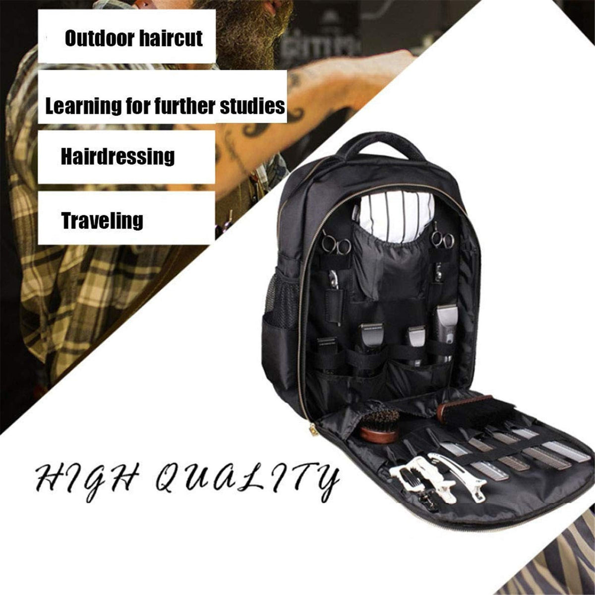 Professional Barber Clipper Organizer Bag - Portable Travel Storage Case