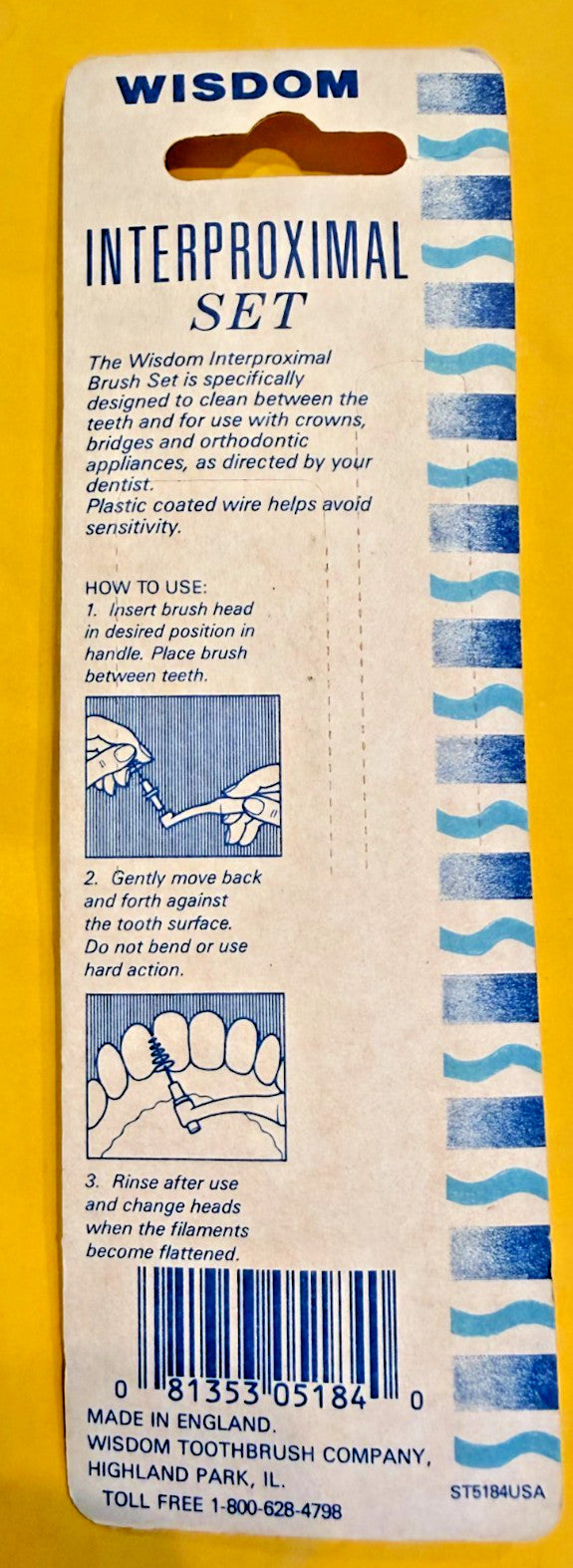 Wisdom Interproximal Toothbrush Set - Made in England, 2 Pack