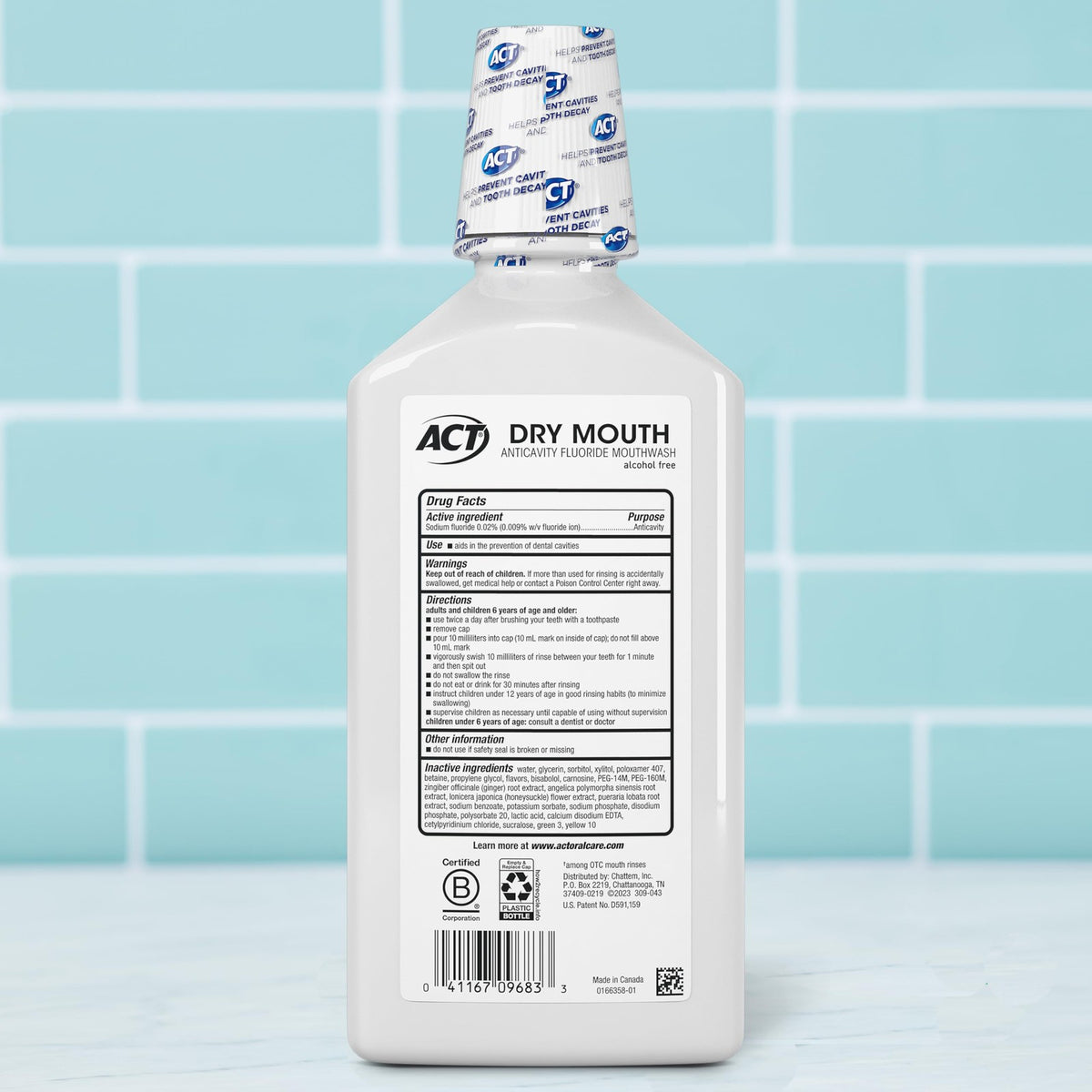 Dry Mouth Anticavity Fluoride Mouthwash with Soothing Mint - Alcohol-Free, 33.8 fl oz