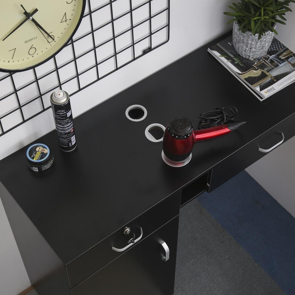 Wall Mount Hair Salon Lockable Storage Cabinet with Drawers