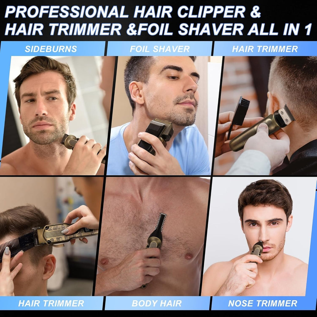 Professional Hair Clippers & Trimmer Kit for Salon & Home Use