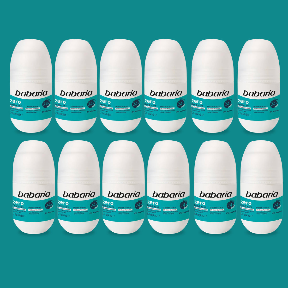Zero Deodorant Roll-On 50ml - Alcohol-Free, 24H Odor Protection, No Salts