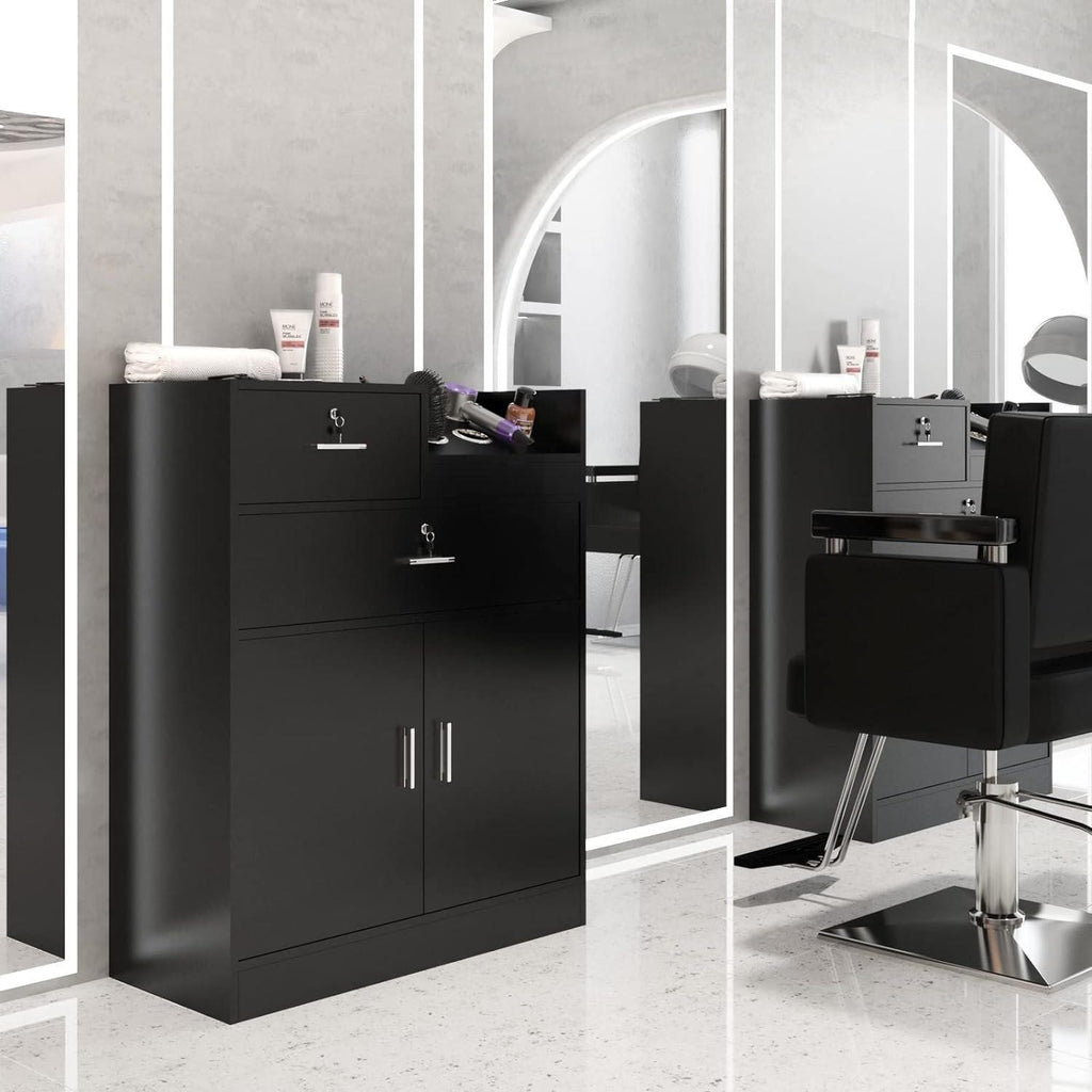 Lockable Salon Storage Cabinet with Large Drawers for Hair Stylist Equipment