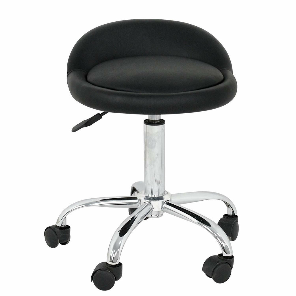 Adjustable Spa Salon Stool with Backrest & 5 Wheels - Multiple Colors
