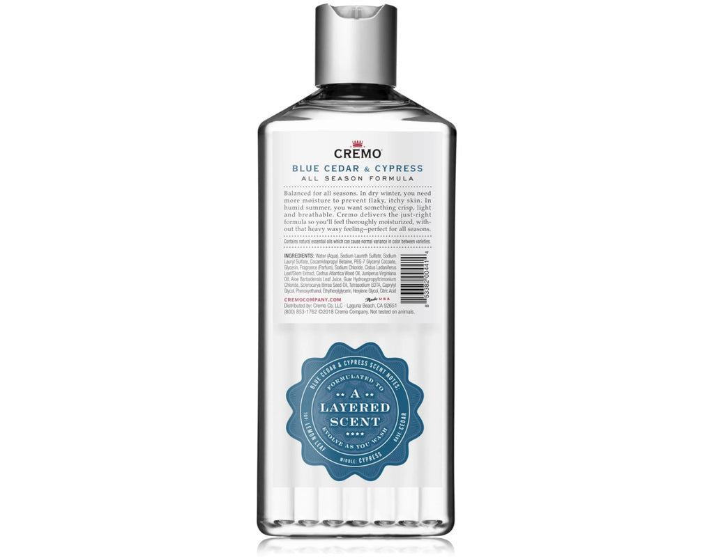 Cremo All Season Body Wash No. 4 Blue Cedar & Cypress 16oz Pack of 2