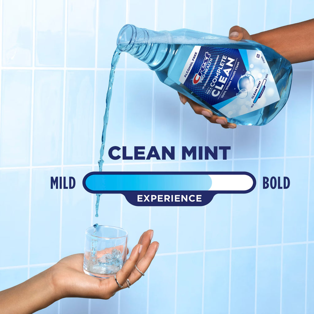 Crest Pro-Health Alcohol-Free Mouthwash Clean Mint 33.8 fl oz Oral Rinse