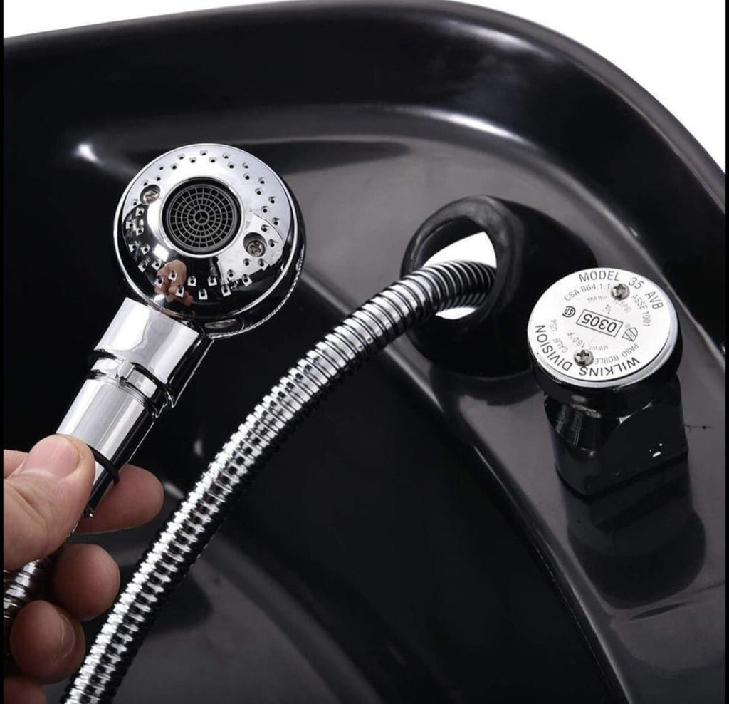 120cm Salon Shampoo Bowl Sink Faucet Shower Hose Kit SPA Bathroom Plumbing