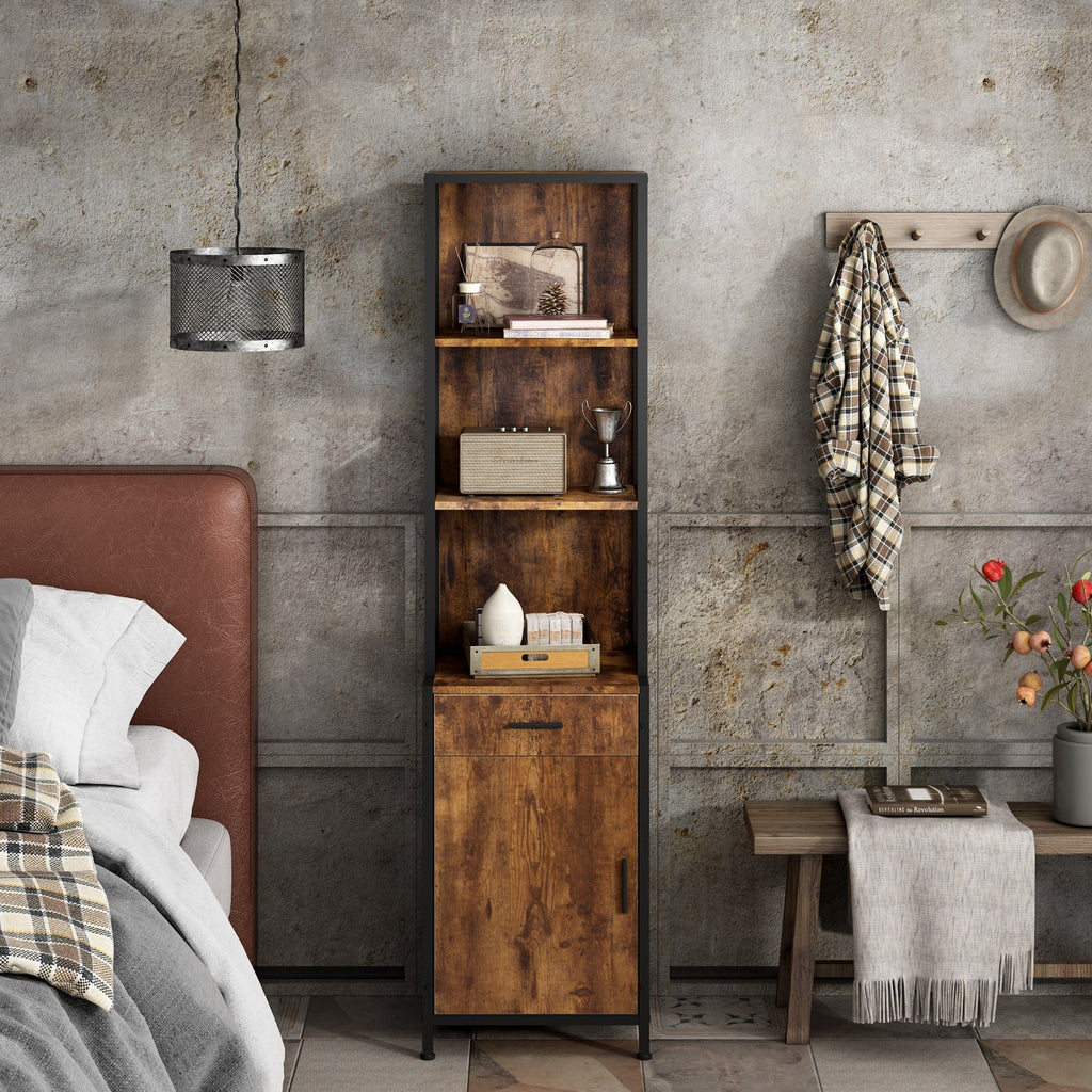 Salon Storage Cabinet for Hair Stylists with 3-Tier Shelves and Bottom Lockable Cabinet