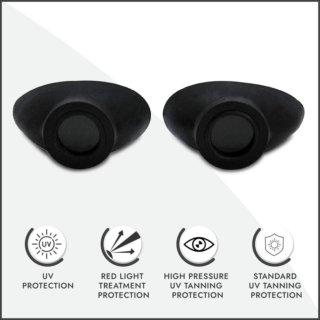 UV Eye Protection Goggles for Tanning Beds - Slim Strapless Black Eyeshields