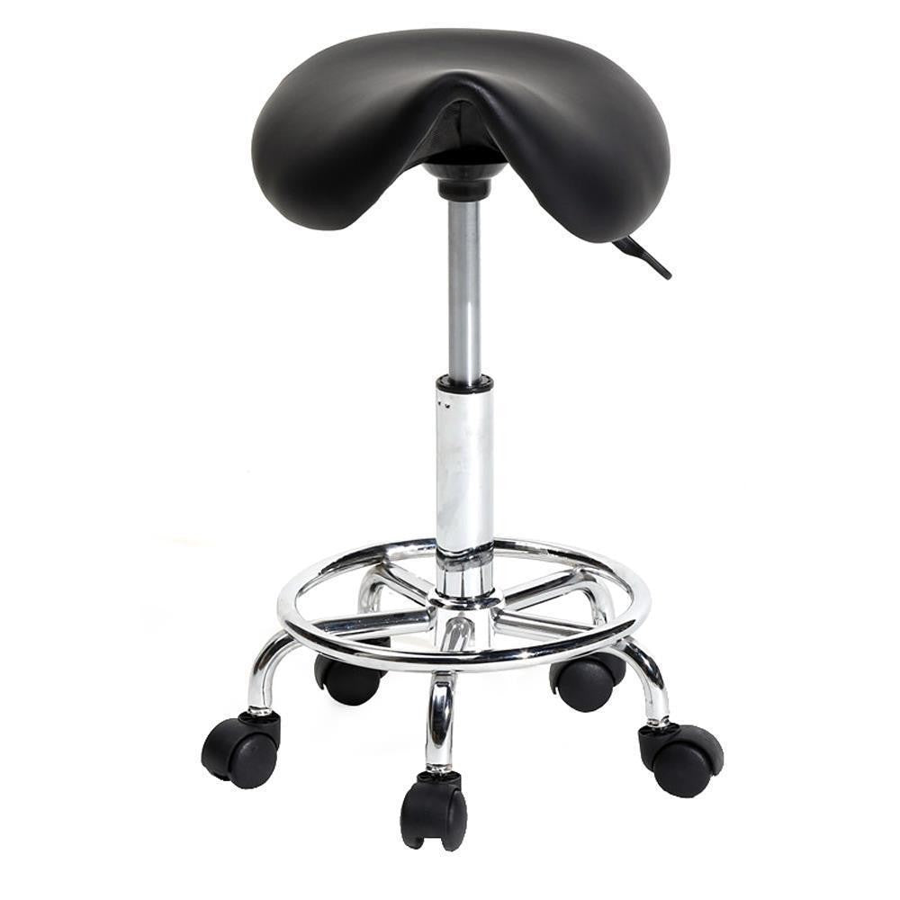 Adjustable Hydraulic Salon Stool with 5 Casters and 360° Swivel