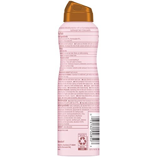 SPF 50 Shimmer Sunscreen Spray Water Resistant Broad Spectrum Sun Protection