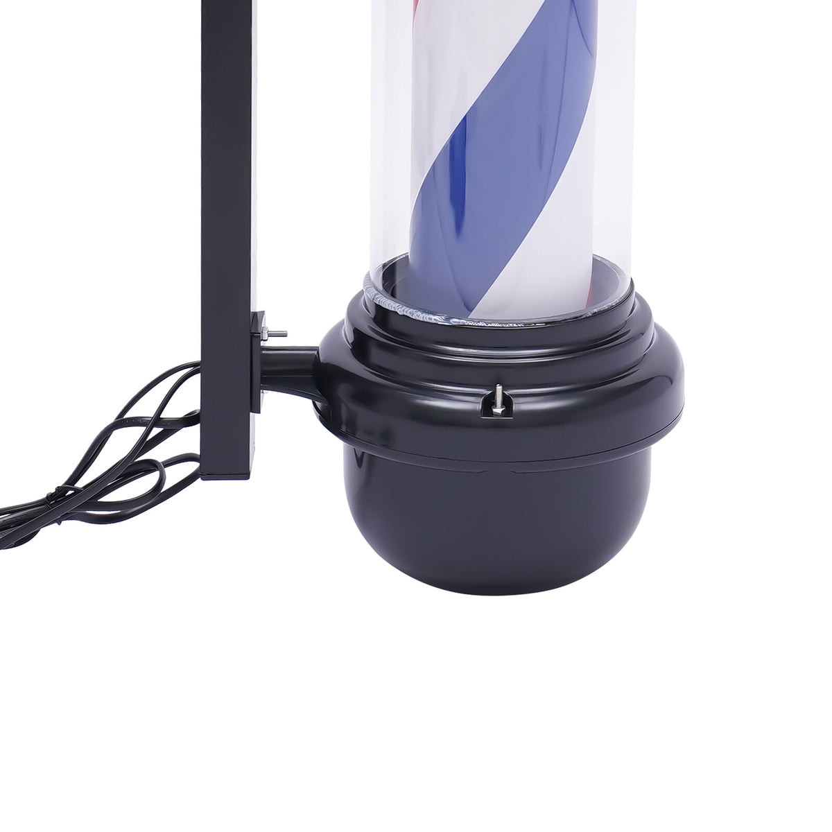 LED Barber Pole Light with Red White Blue Stripes for Salon Display