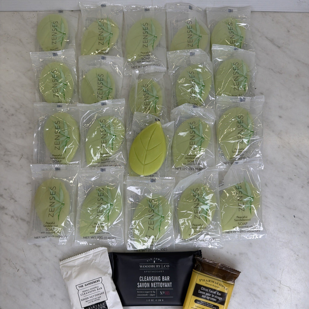 24 Pcs Travel Size Sandalwood Soaps - Peaceful Hotel & Spa Set